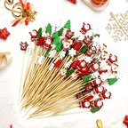 KerstPrikker Set – Decoratieve prikkers voor feestelijke hapjes en traktaties