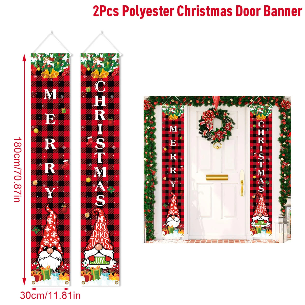 Kerst deurdecoratie banners - Geeft je voordeur of raam een feestelijke kerstuitstraling.