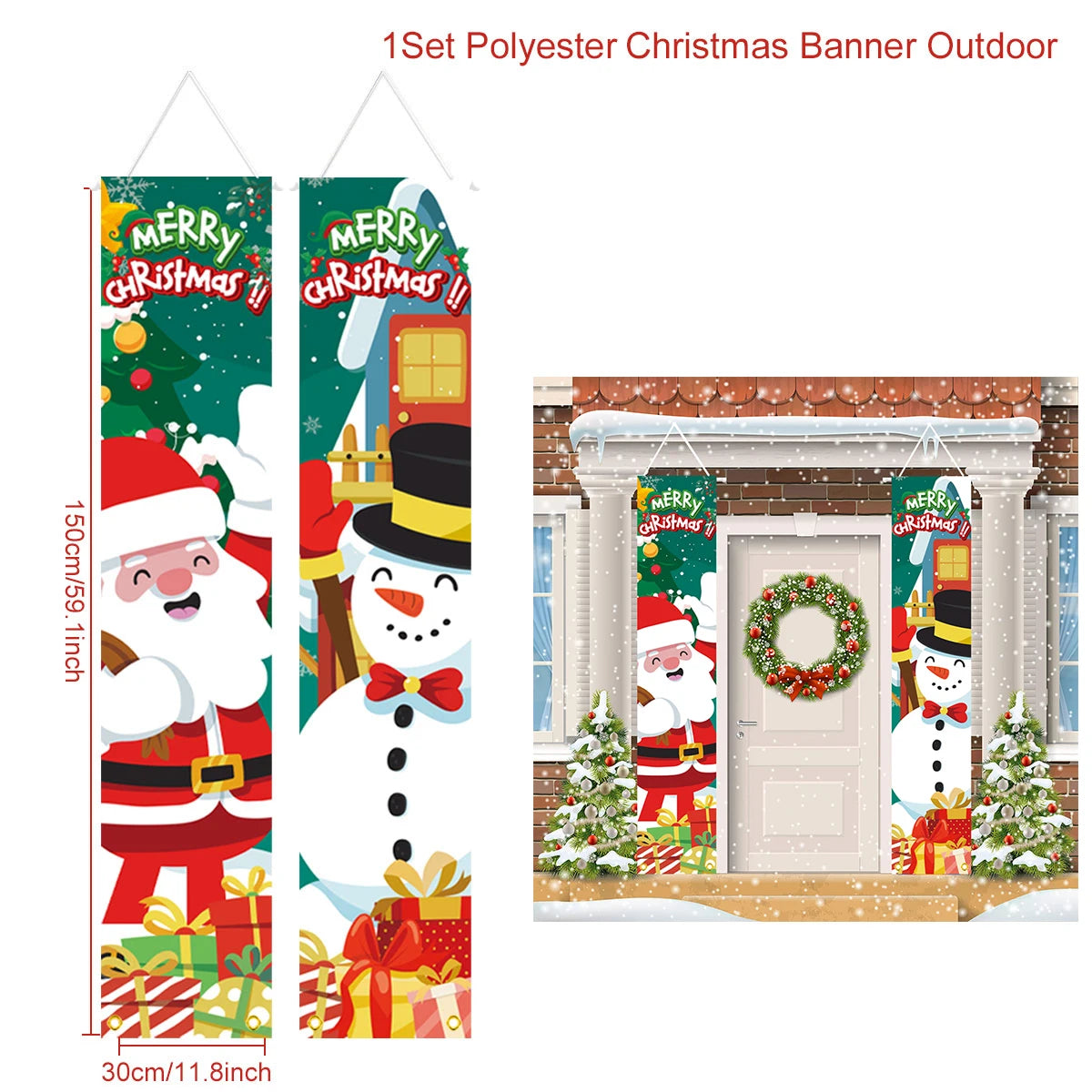 Kerst deurdecoratie banners - Geeft je voordeur of raam een feestelijke kerstuitstraling.