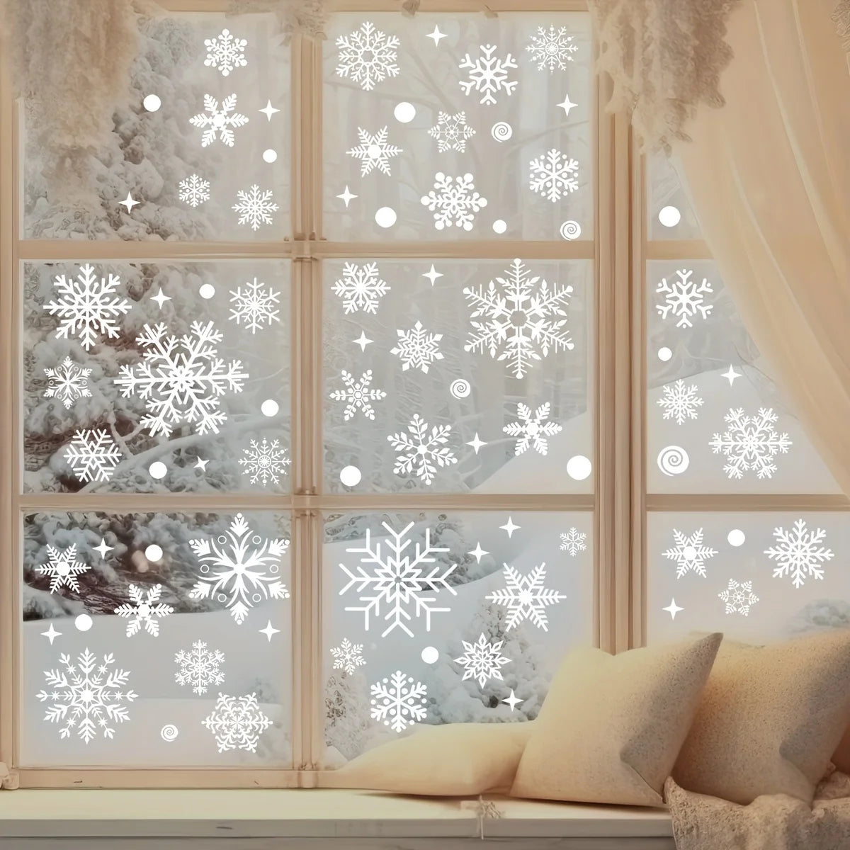 FrostyWindow Decals – Winterse Raamstickers voor Sfeervolle Decoratie