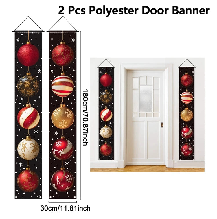 Kerst deurdecoratie banners - Geeft je voordeur of raam een feestelijke kerstuitstraling.