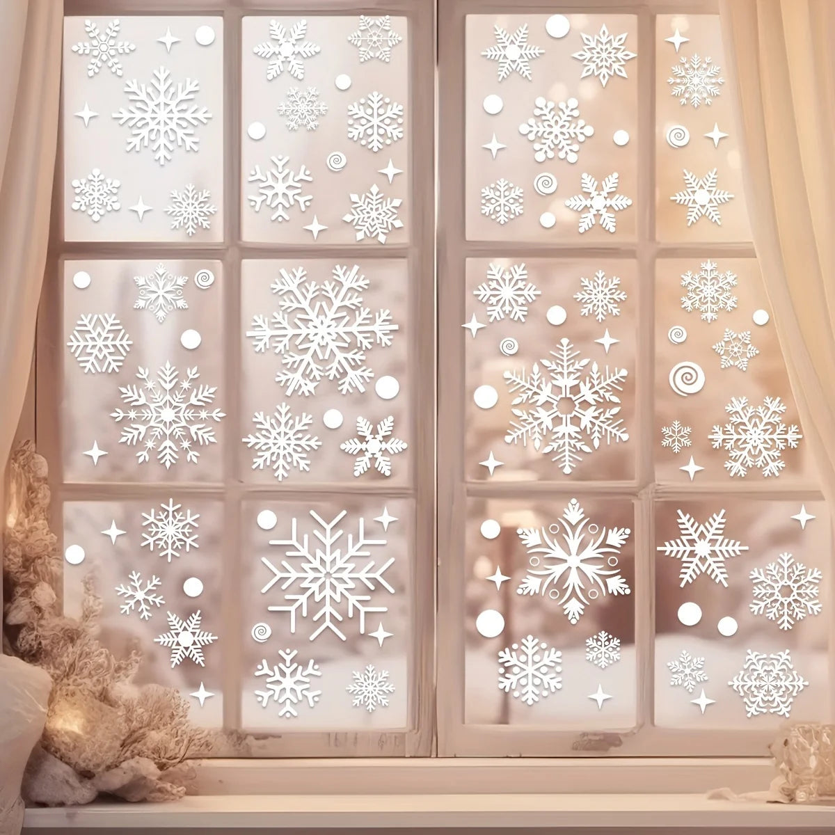 FrostyWindow Decals – Winterse Raamstickers voor Sfeervolle Decoratie