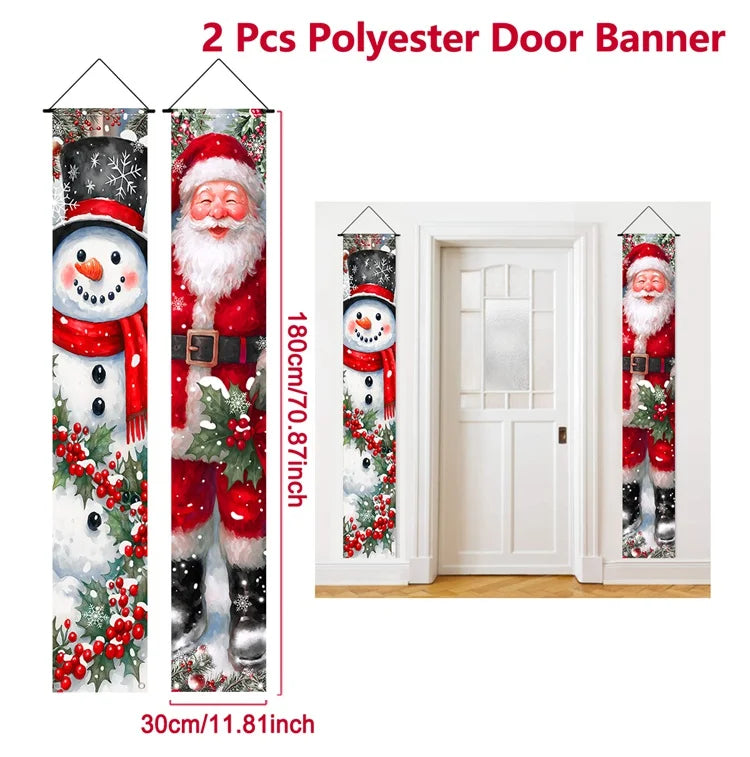 Kerst deurdecoratie banners - Geeft je voordeur of raam een feestelijke kerstuitstraling.
