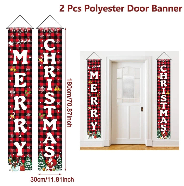 Kerst deurdecoratie banners - Geeft je voordeur of raam een feestelijke kerstuitstraling.